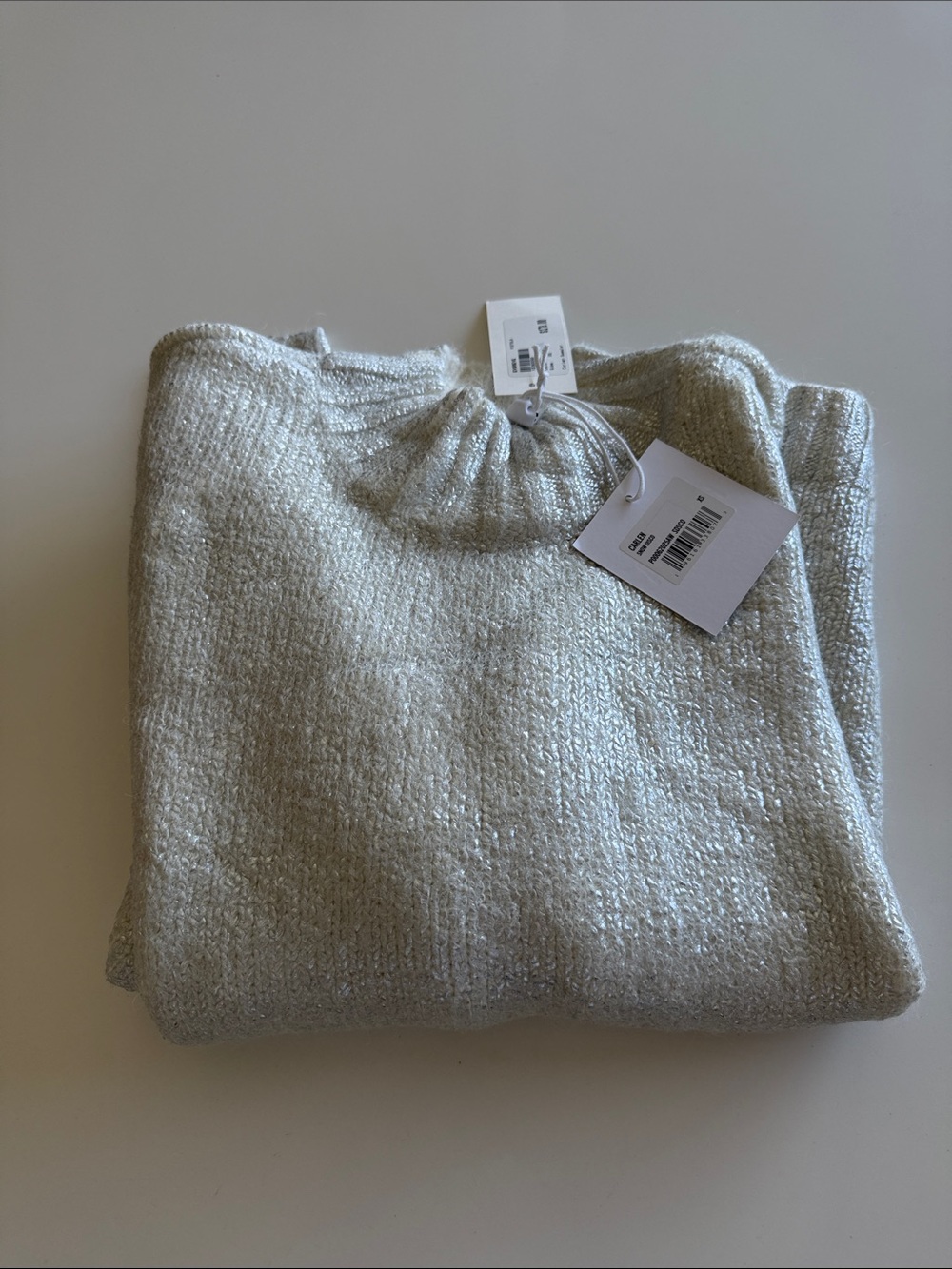 pistola Metallic Cream Turtleneck Sweater